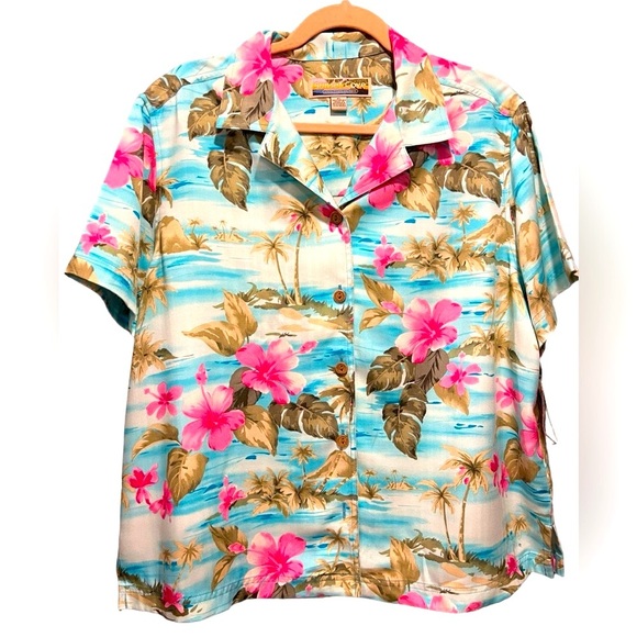 HAWAIIAN PRINT BUTTON DOWN SHIRT SIZE XL - Picture 1 of 5